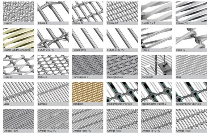 Estructura sólida flexible de la malla de alambre arquitectónica del revestimiento de la pared resistente a la corrosión